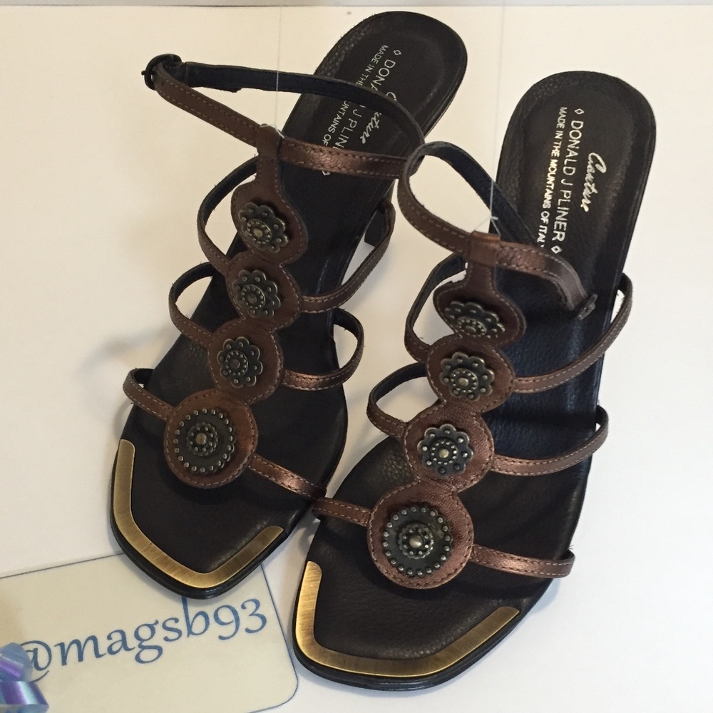 Donald J Pliner Metallic Heeled Sandals Size 9